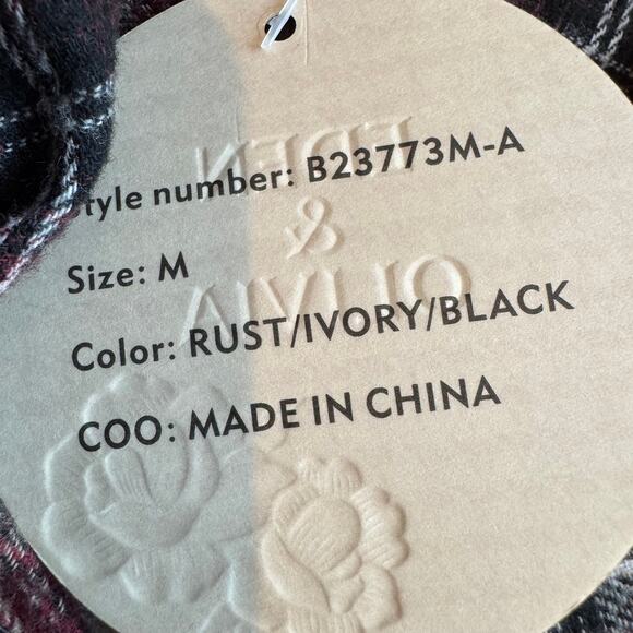 Eden & Olivia Red Plaid Flannel Belted Maxi Skirt NEW Medium - Picture 9 of 11